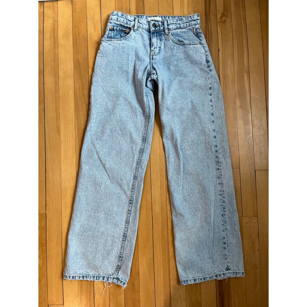 Motel Rocks Light Wash Barrel Leg Jeans Wide Parallel Balloon Y2K Boho 26